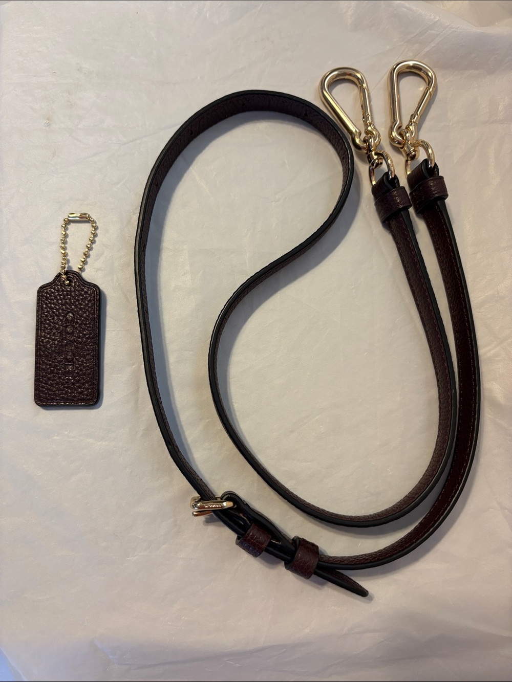 Coach Oxblood Red Leather Strap with Gold Hardware